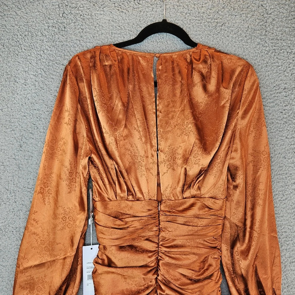 Rony Kobo Womens Orange Rust Carissa Mini Cocktail Club Dress Sz Xs Party FLAWS - Picture 11 of 15